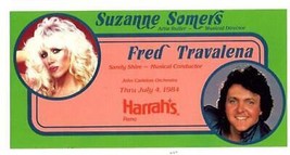 Suzanne Somers &amp; Fred Travalena at Harrah&#39;s Reno Nevada Postcard 1984  - £8.60 GBP