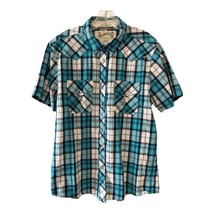 Roebuck &amp; Co. Men’s L Plaid Pearl Snap Western Shirt – Blue/Black/White ... - $373.68 MXN