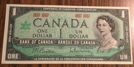 1967 Bank Of Canada One Dollar 1$ Bank Note - £4.84 GBP