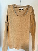 Comme Toi Womens Sz S Pullover Sweatshirt Long Sleeve Orange Gray Top Shirt - $11.88
