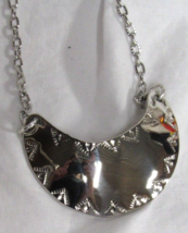 Seminole Mini 24&quot; Nickel Silver Single Gorget Necklace By Charley Johnso... - $24.74