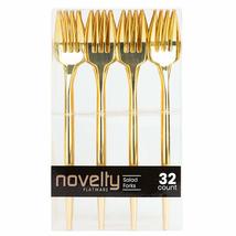 Novelty Flatware Gold Salad Forks - 32 Pieces - Modern &amp; Stylish Plastic... - $14.24