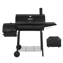 Cc1830Sc Charcoal Grill Offset Smoker With Cover, 811 Square Inches, Bla... - £187.84 GBP