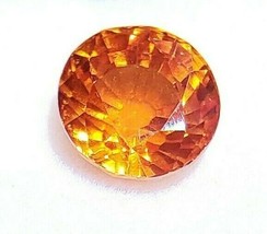 Certified Natural Orange Sapphire Padparadscha 3.2 ct Round Brilliant Cut VVS1 - £185.45 GBP