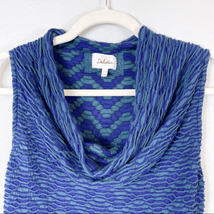 ANTHROPOLOGIE DELETTA Blue/Green Knit Sleeveless Blouse Size Medium - £21.79 GBP