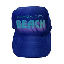 VTG Panama City Beach Blue Snapback Truckers Hat Cap Embroidered Triangle Brand - £13.30 GBP