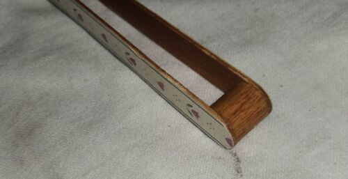 Vintage Wood Tongs Heart Flower Tulip Napkin Holder Table Wear Unknown Item - $3.99