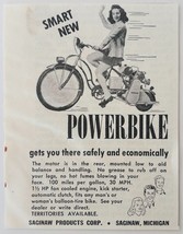 1948 Saginaw Power Bike Advertisement Vintage Transportation Motorcycle ... - $371.09 MXN