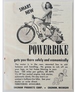 1948 Saginaw Power Bike Advertisement Vintage Transportation Motorcycle ... - $372.45 MXN