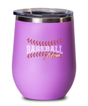 Mom Wine Glass Baseball Mom Pink-WG - £20.41 GBP