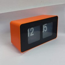 Square Flip Clock,Silent Auto Turn Page Desktop Clocks.Orange Color Retro Modern - £19.38 GBP