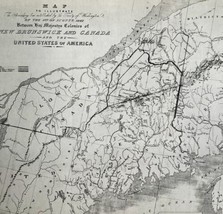 1970 Map Maine New Brunswick Boundary  Print Vintage 1842 Treaty of Washington - £23.16 GBP