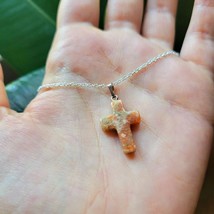 Vintage Dainty Stone Cross Necklace - $14.99