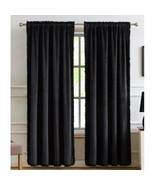 JACK ROY WINDOW CURTAINS BLACK RUFFLE 63 INCH - £17.58 GBP