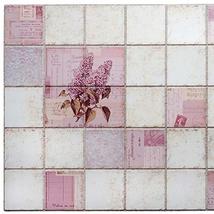 Dundee Deco PG7046 Pink Faux Lilacs in Squares, 3.2 ft x 1.6 ft, PVC 3D Wall Pan - £7.84 GBP+