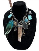 Art By Amy Labbe antler necklace in Blue Multi - size One Size - $278.19