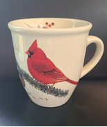 CJ Wildlife NORTHERN Male CARDINAL on pinecone Bird  Ceramic Mug Cup  12oz - $30.08 CAD
