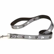 MPP Reflective Pawprint Dog Leads Night Time Walk Safety Leash Black Grey Pick S - £13.55 GBP+