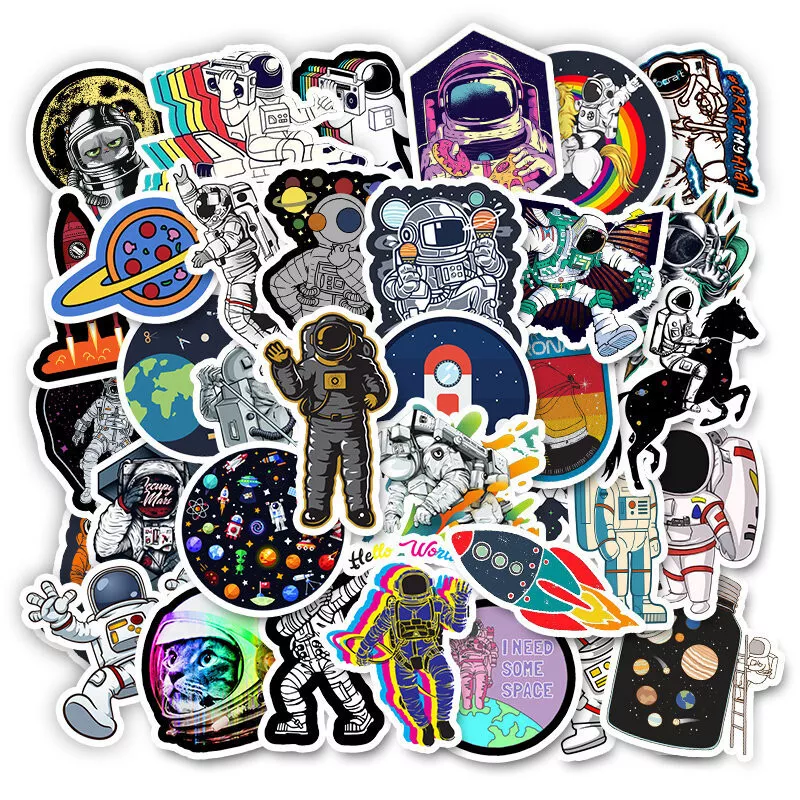 50pcs Astronaut Sticker Pack For Water Bottle,Laptop,suitcase,Journaling - $9.99