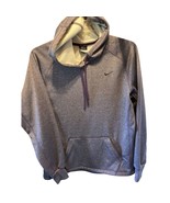 Nike Womens M Purple Therma-Fit Long Sleeve Pullover Hooded Polyester Sw... - $16.83
