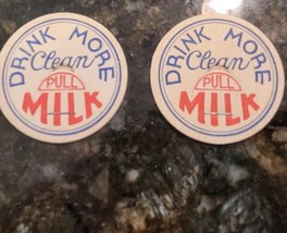 Lot 2 Vintage Drink More Clean Milk Paper Bottle Cap - $189.11 MXN