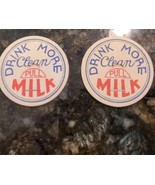 Lot 2 Vintage Drink More Clean Milk Paper Bottle Cap - $188.33 MXN