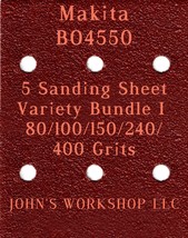 Makita BO4550 - 80/100/150/240/400 Grits - 5 Sandpaper Variety Bundle I - £3.93 GBP