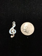 Clef Note Baby Blue Enamel Pendant charm or Necklace Charm - $12.30