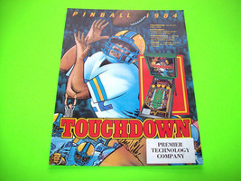 Touchdown Pinball Machine Flyer Vintage Retro Game Art Original 1984 - £19.87 GBP