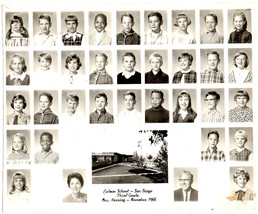 1966 Third Grade Grammar School Class Photo -San Diego, Ca. Cadman School - £7.58 GBP