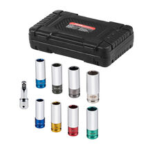 VEVOR Lug Nut Impact Socket Set, 1/2&quot; Drive Metric &amp; SAE 6-Point Deep So... - $32.90