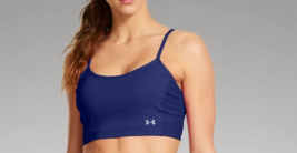 NWT Womens M $50 Under Armour Sports Bra New Adjustabl Crop Top Vent Blu... - $49.50