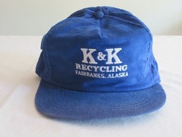 Vtg Corduroy Adjustable Hat Cap K &amp; K Recycling Fairbanks Alaska USA mad... - £15.62 GBP