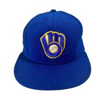 MILWAUKEE BREWERS Fitted Hat Size 7 1/4 New Era 59Fifty Official On-Fiel... - $31.52