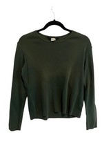 PERUVIAN CONNECTION Womens Layering Tee Green Pima Cotton Long Sleeve To... - £21.75 GBP