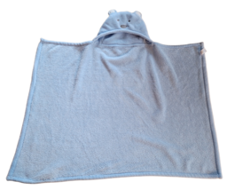 Carters Blue Plush Fleece Baby Boy Blanket Teddy Bear Hood Hooded Lovey - £39.85 GBP