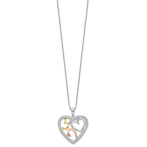 Sentimental Expressions Silver Rhodium Rose and Gold-plated CZ The Bond of Love Item image 2