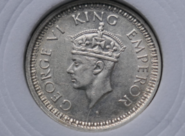 British India 1945 George VI 1/4 Rupee Silver Coin - $19.99