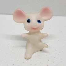 Vintage Mini Plastic Blow Mold  2.5&quot; White Mouse Figure - $12.77