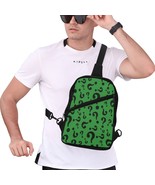 Men&#39;s Green Riddler Riddle Questions Chest Bag Nylon - $40.75 CAD