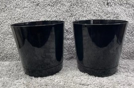 Novelty Manufacturing Majestic 10&quot; Full Depth Cylinder Pot Black Lot Of 2 - £18.70 GBP