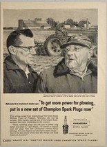 1958 Print Ad Champion Spark Plugs Farmall Tractor Plows Farm Field Toledo,OH - £13.40 GBP