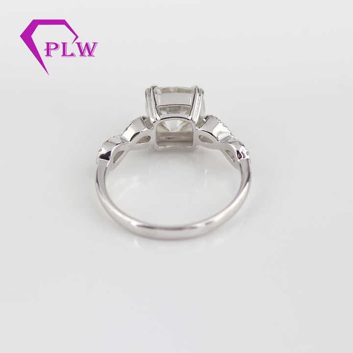 Cushion Moissanite Half Eternity Ring 925 Silver Moissanite Engagement Ring  Item image 5