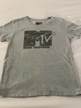 MTV Music Television Kids Youth T Shirt Tee Gray Small Cotton Blend Short Sleeve - £13.22 GBP