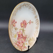 Antique c.1880&#39;s Victorian Haviland Limoges France Pink Floral Gold Trim Plate - £39.46 GBP