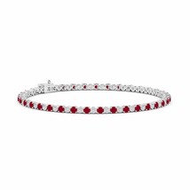 ANGARA 3.63 Ct Ruby and Illusion Diamond Tennis Bracelet in 14K Solid Gold - $2,672.10