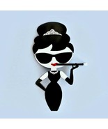 AUDREY HEPBURN PIN 3&quot; Acrylic Pop Art Brooch Cigarette Iconic Holly Goli... - $242.42 MXN