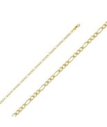 Genuine 14k Yellow Gold 2.7mm Yellow Pave 3+1 Figaro Chain 7&quot; Women&#39;s Br... - $363.50 CAD