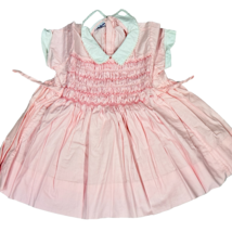VTG 1950s Polly Flinders Pink Cotton Hand Smocked Party Dress 3T Cottage... - $69.25