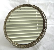   Vintage Vanity Table Top 9in. Circle Filligree Mirror  - £19.70 GBP
